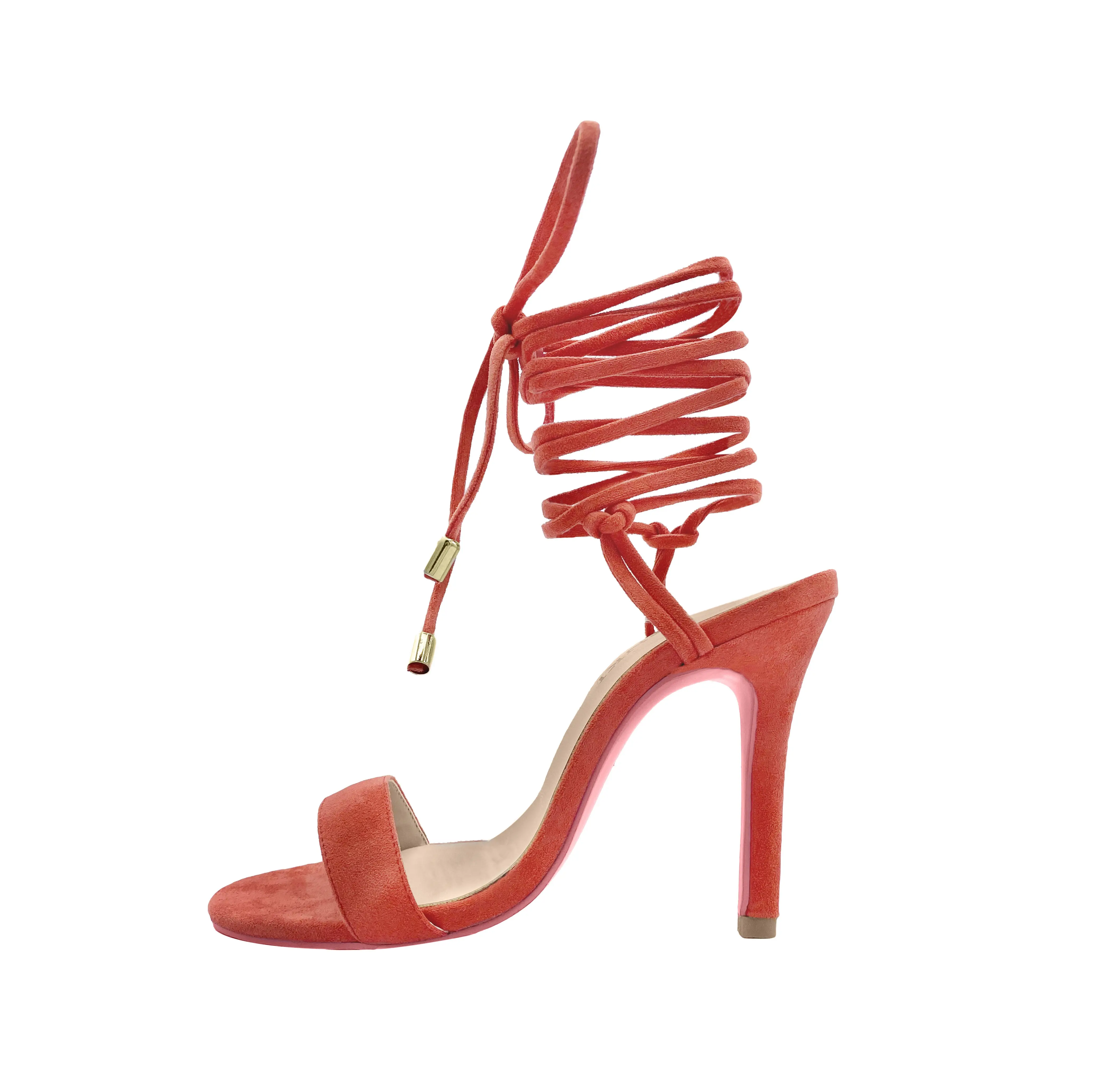 Victoria Strappy Red Heels for Petite Feet