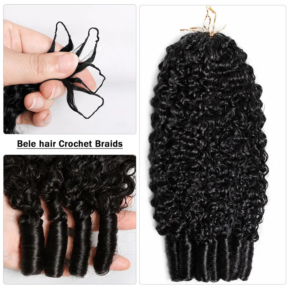 BeleHair Crochet Feather Hair Extensions Braids Pre-divided Bulk Hair for Braiding Natural Color and #P4/27 Color Burmese Curly Human Hair Knotless 60 gram/lot Boho Braids Invisible 100% Real Human Hair