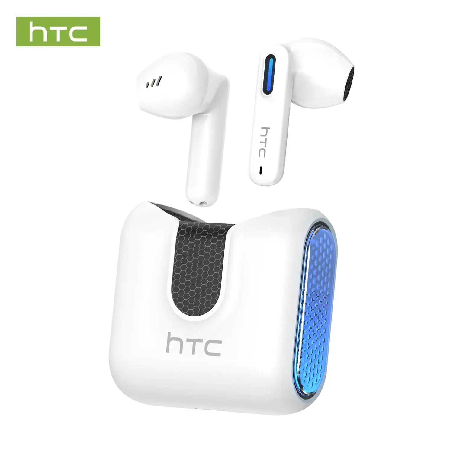 HTC NE49 Wireless Earbuds Bluetooth 6.0 Gaming Headsets High Fidelity IPX5 Waterproof, Suitable for Office, Study and Audio Calls, Sports, Built-in Microphone, TWS Earphones