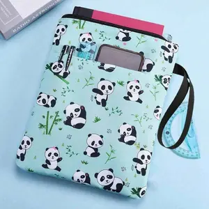 Panda book cover, paperback book cover, washable fabric, book cover with zipper, book gift, Book Accessories