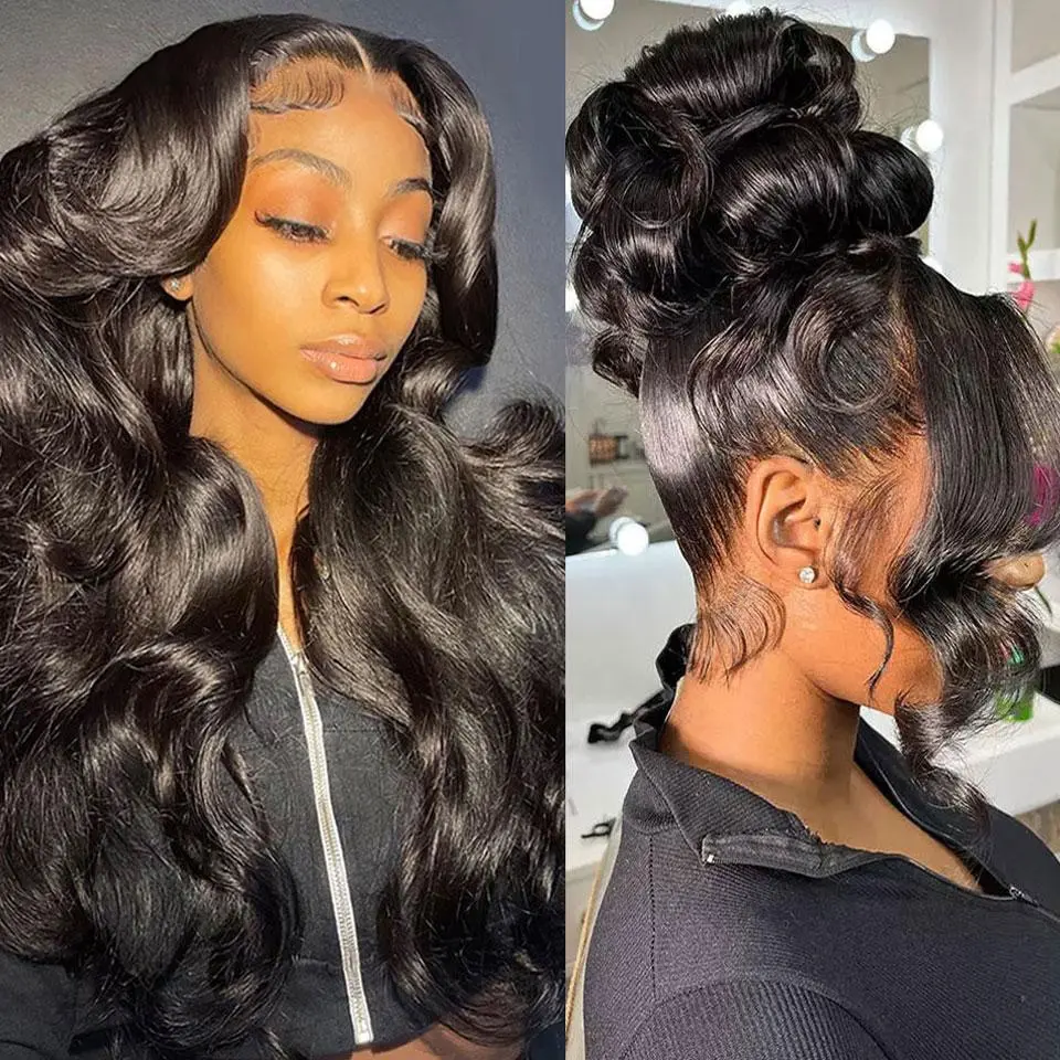 360 Full Lace Frontal Wig Human Hair 30 36 Inch Glueless  13x6 Lace Frontal Wigs Brazilian Virgin Hair Body Wave Glueless Closure Wear and Go Black Wigs 13x4 HD Transparent Lace Front Wigs For Women Pre Plucked TikTokShop Memorialday