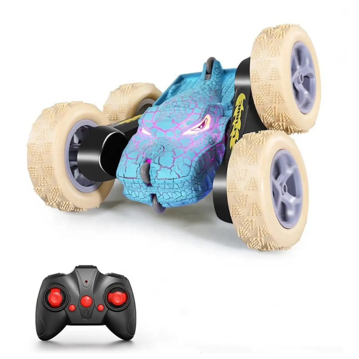 Dinosaur RC Stunt Car, Electric Remote Control Car with LED Strip Lights & Headlights, 360° Spinning Dino Car Toy for Kids, Perfect Gift Idea Rc Model Car