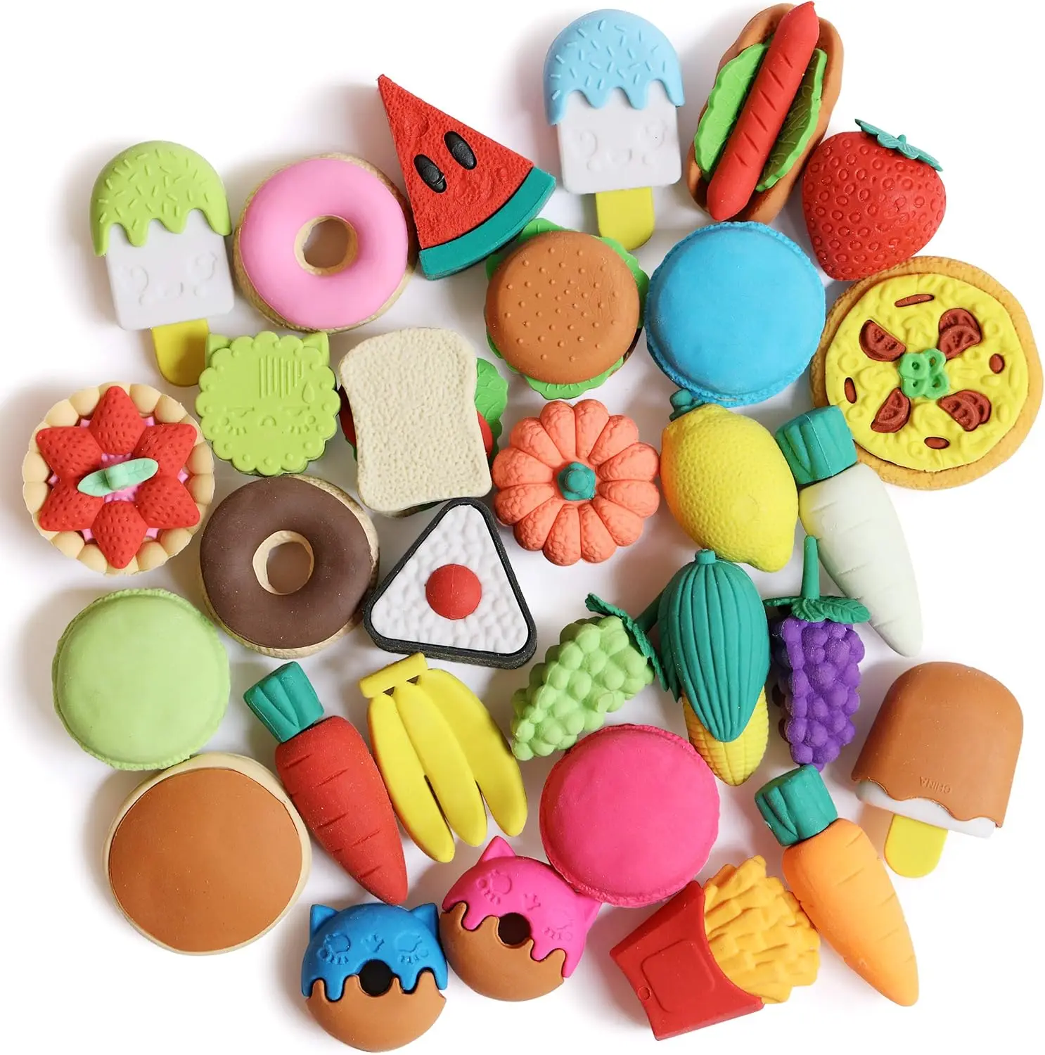 food erasers pencil toppers mini puzzle erasers 3d erasers novelty erasers cute