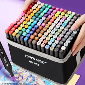 Colorful Marker Pen Set, 1 Set Dual-Tip Art Markers for Painting and Coloring, Art Supplies for Students and Adults