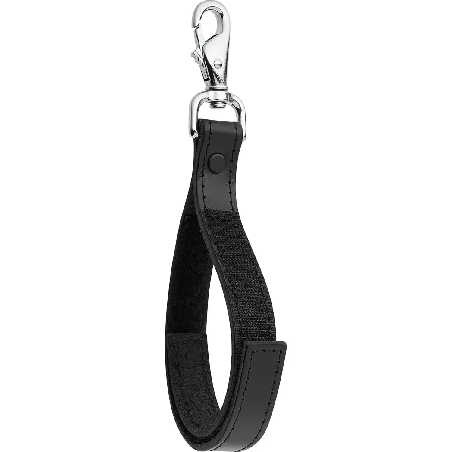 Heavy Duty Black Leather Glove Strap Wallet with Chrome Swivel Clasp - Fits Most Glove Sizes, Holder for Firefighters, Landscapers, Mechanics, Plumbers, Technicians, Tough Work Environments