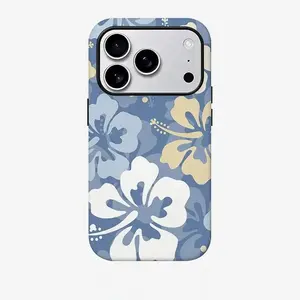 Blue Spring Flower Creative Pattern, Stylish and Unique 2-in-1 Phone Case, Durable and Anti-Drop,phone Case Suitable for Iphone 11/12/13/14/15/16/17 Pro Promax Plus Air and Samsung S22/S23/S24/S25 Plus Ultra Fe, Gift To Friends and Family