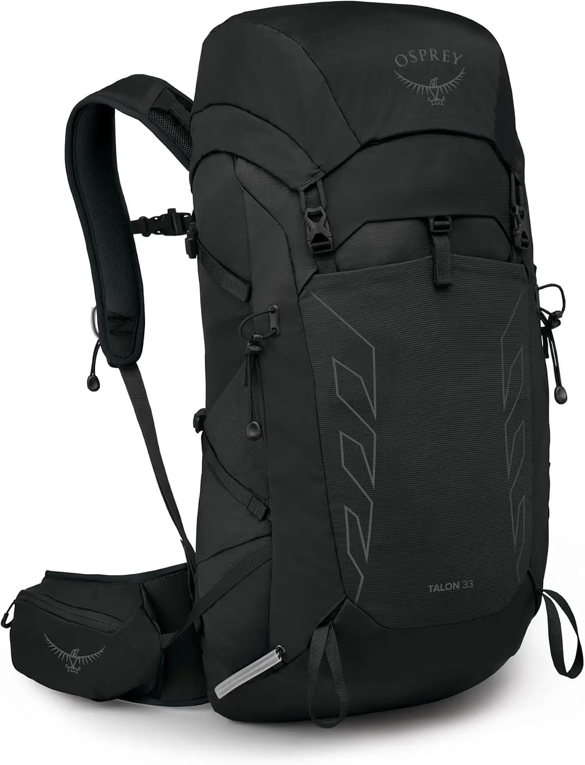 Osprey Talon 33L Men's Lightweight Outdoor Sports Backpack - Recycled Nylon, Sleek Black, One Size Fits All - Versatile for Hiking, Travel, Camping