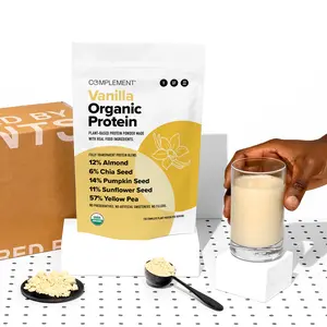 COMPLEMENT Vanilla Organic Plant-Based Protein Powder - 15g Complete Plant Protein, Vegan, USDA Certified, No Added Sugar, Gluten-Free, 100-Day Money-Back Guarantee - Healthcare Dietary Edible