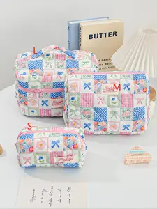 Floral Pattern Makeup Bag Set, Large Capacity Cosmetic Bag, Travel Makeup Organizer Bag, Foldable Storage Bag for Brushes and Cosmetics, Travel Cosmetic Bags, Makeup Organizer Pouch