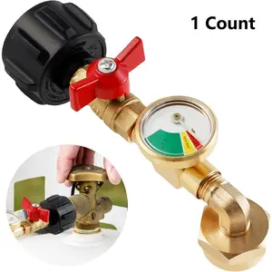 Gas Cylinder Filling Connector with Luminous Pressure Meter, Gas Tank Gas Connector, Pipe Fittings & Accessories for Home & Office