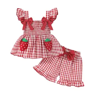 Toddler Girl Clothes Baby Girls Ruffle Sleeveless Bowknot Dress Tops Shorts Set Cute Summer Kids Outfits