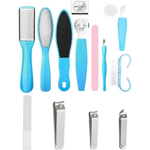 Stainless Callus Removers Set Foot File Pedicure Tools Kit for Feet Nail Clippers Set Fingernail Clipper Toenail Clipper Nail Care Tool with Travel Case for Men Women