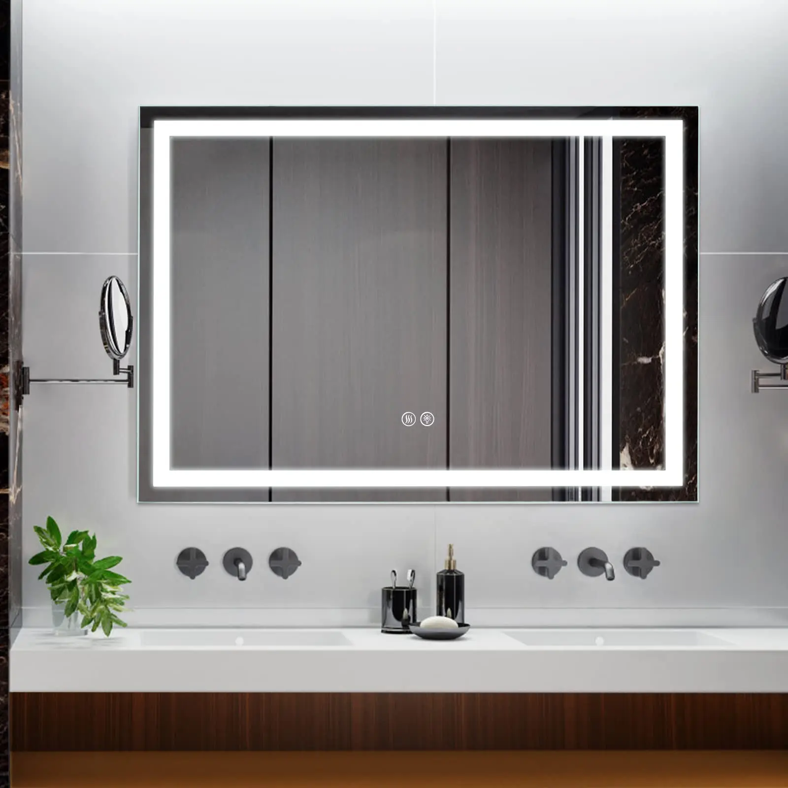 Garvee LED Bathroom Vanity Mirror – Wall Mounted, Adjustable Brightness, Anti-Fog, Memory Function, Front & Backlight, Shatter-Proof, Horizontal/Vertical Installation