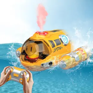 Remote Control Boat Toy, 2.4Ghz Anti-interference Remote Control Boat with Spray & Lights, Double Propeller Toys, Remote Controller Excluding 2 AA Batteries