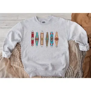 Western Horse Cinch Graphic Crewneck Sweatshirt Ash Grey Unisex Cotton Blend