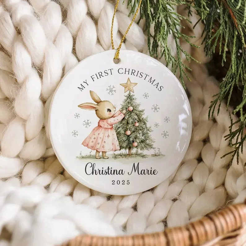 Baby's First Christmas Ornament, My first Christmas New Baby Gift, Personalized Christmas Ornament for Girl 2026