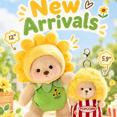 【FallPickDeals】GETAHUG 12" Unisex Changeable Clothes Teddy Bear Set - Cuddly Stuffed Animals, Animal Plush Stuffed Toys, Polyester, Rotatable Joints, Hand Washable, 7.5in W, 9in Sitting, Includes Gift Box & Card, 6-8 Yrs Kids' Pretend Play Birthday Gifts