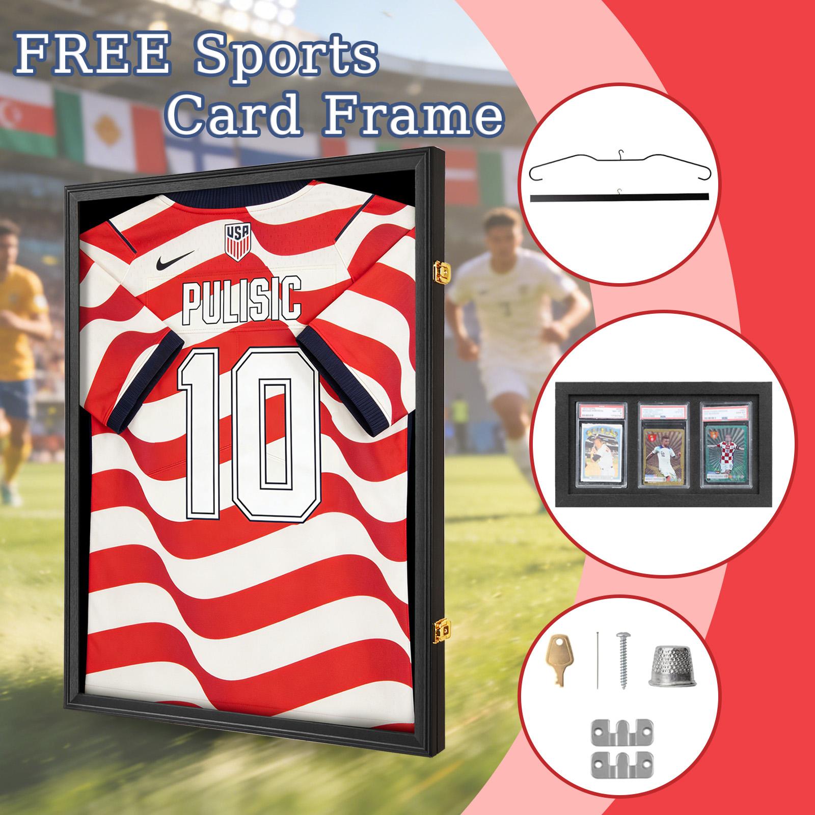 Buy 1 Get 1 Free Card Frame – Jersey Frame Display Case with 98% UV Protection for Football, Baseball, Basketball, Hockey, Soccer, Uniform & T-Shirt