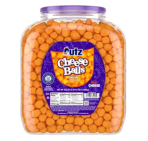 Utz Cheese Balls Barrel, Tasty Snack Baked with Real Cheddar Cheese, Delightfully Poppable Party Snack, Gluten, Cholesterol and Trans-Fat Free, Kosher Certified, 36.5 Oz