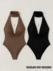 Summer Deep V Neck Jumpsuit Set, Slim Fit Sexy Sleeveless Top, Versatile Office Date Night, Plus Size Bodycon Dress