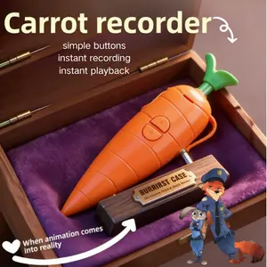Zootopia Graffiti Voice Recorder Pen Real Sound Recording Carrot Shape Cute Cartoon Student Gift Novelty Sound Toy