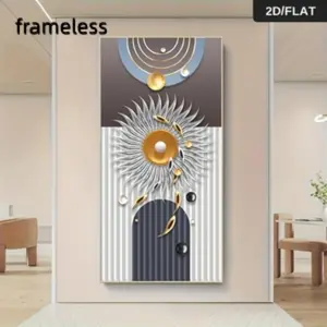 1 modern Sleek contemporary Artistic light luxury living room decoration painting, three-dimensional abstract geometric wall decoration, 2D flat printing frameless painting