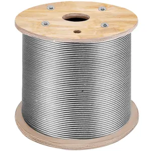 Stainless Steel Cable Railing 1/8 x 500 Ft, 316 Marine Grade Wire Rope, Braided Aircraft Cable 1x19 Strands For Deck Rails, Balusters, Stairs, Handrails, Porch And Fence Installations, Outdoor Cable Rail System