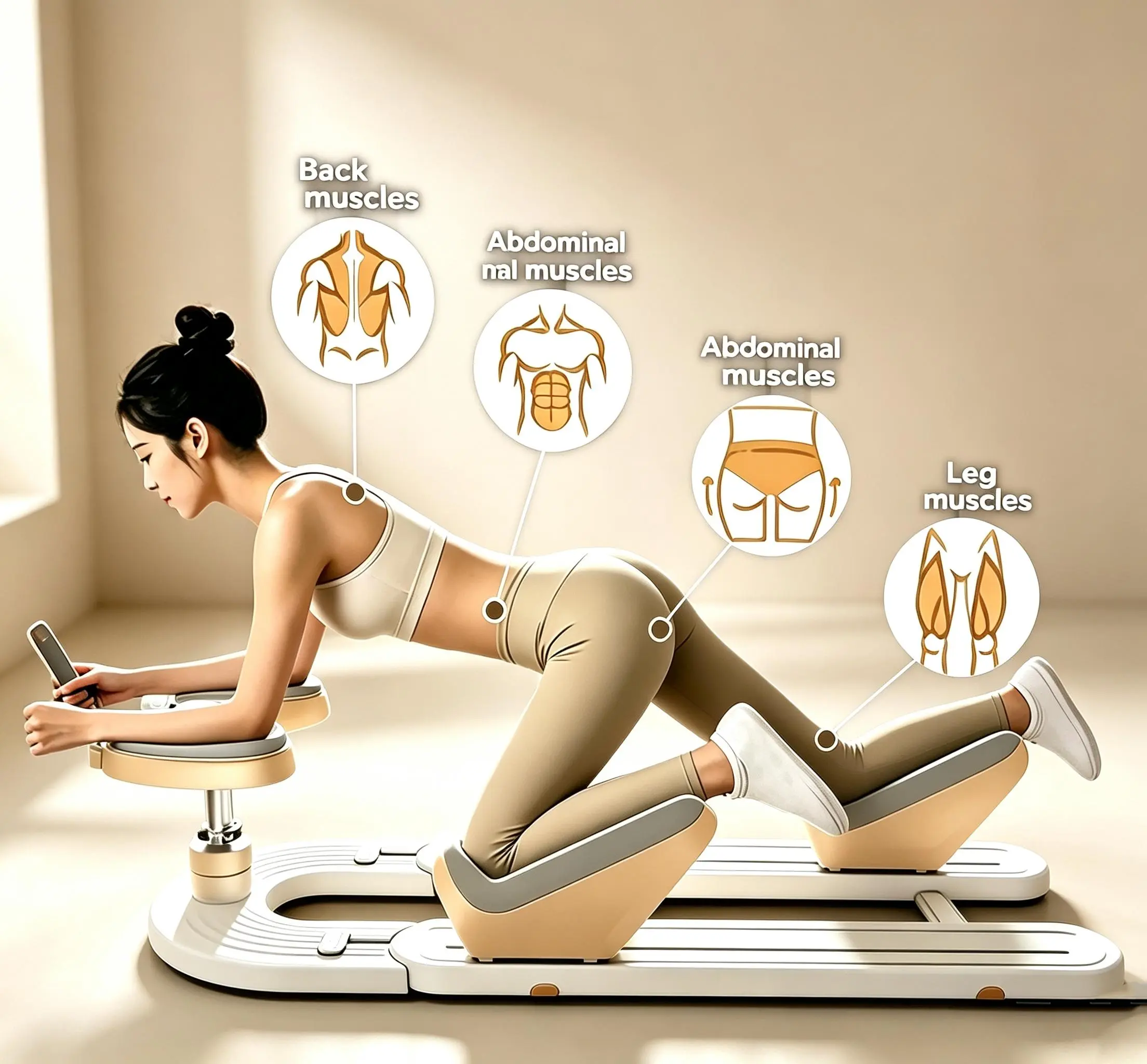 Back-Crawling Exercise Machine - Height-Adjustable, Durable Steel Frame, Non-Slip Base, Space-Saving Home Strength Training Tool for Spine Stretching, Lower Back Soreness Relief, High Load Bearing, Easy Assembly (For Sedentary Office Workers)