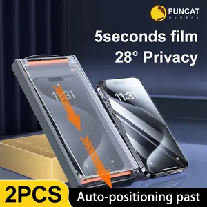FUNCAT  [2PCS] Screen Protector Cabin;  For iphone 16/15/14/13/12 Dust Free, Bubble Free, Precise Fit, 【3pcs +A Reusable Cabin】 (High Definition/Anti-Spy)