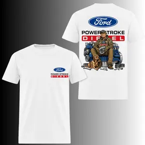 Donald Trump Ford Power Stroke Diesel T-Shirt, 2 Sides, Mechanic Turbocharger Engine Graphic Tee