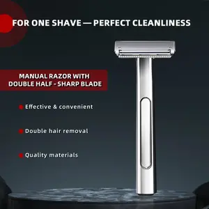 MAKEPOLO Suspended Blade Thickness Chrome Double-edged Safety Razor Half Blade Shaver Gift Box For Male Metal Handle Shaving Razor Stainless Steel Smooth