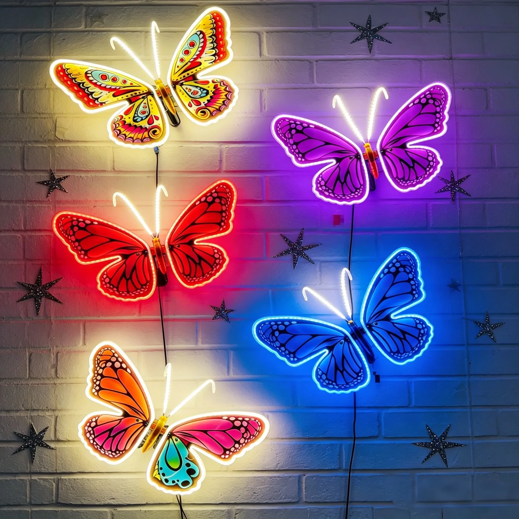 Plug-in dynamic butterfly light, waterproof 16in size, can be used for indoor, outdoor and holiday party decoration, the first choice for gifts Christmas