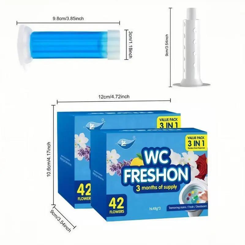 toilet jelly 6-Pack Toilet Gel Stamps 84 Count, Flower Air Freshener, 6 Fragrances, 2 Dispensers, Anti-Scale & Toilet Ring Prevention outdoorfun Scented Clean Mildew Resistant Mildew Resistant Home Cleaning Products Multi Surface Cleaner