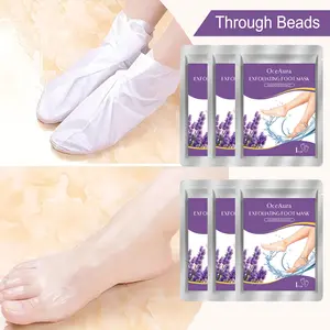 3 Pairs Lavender Foot Mask, Exfoliating Foot Care Mask, Natural Moisturizing Hydrating Foot Mask, Foot Dead Skin Remover Mask, Callus Remove Covering Mask, Pedicure Foot Care Products, Foot Rasp Pedicure SPA, Foot Skin Repair Mask