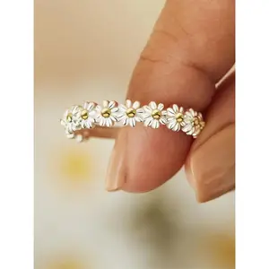 Elegant Flower Design Ring, Daisy Ring, Rose Flower Ring, Fashion Jewelry for Party, Daily Clothing Decor, Trendy All-match & Exquisite Jewelry for Birthday Gift for Women & Girls, Vintage Rings Jewelry