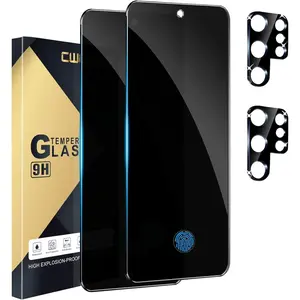 Privacy Screen Protector & Camera Lens Tempered Glass, 4 Counts Anti-spy Protective Phone Screen Protector, Phone Accessories Compatible with Samsung Galaxy S25 Ultra, Cover