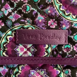 Vera Bradley Shoulder Purse with Floral Pattern and Purple Color