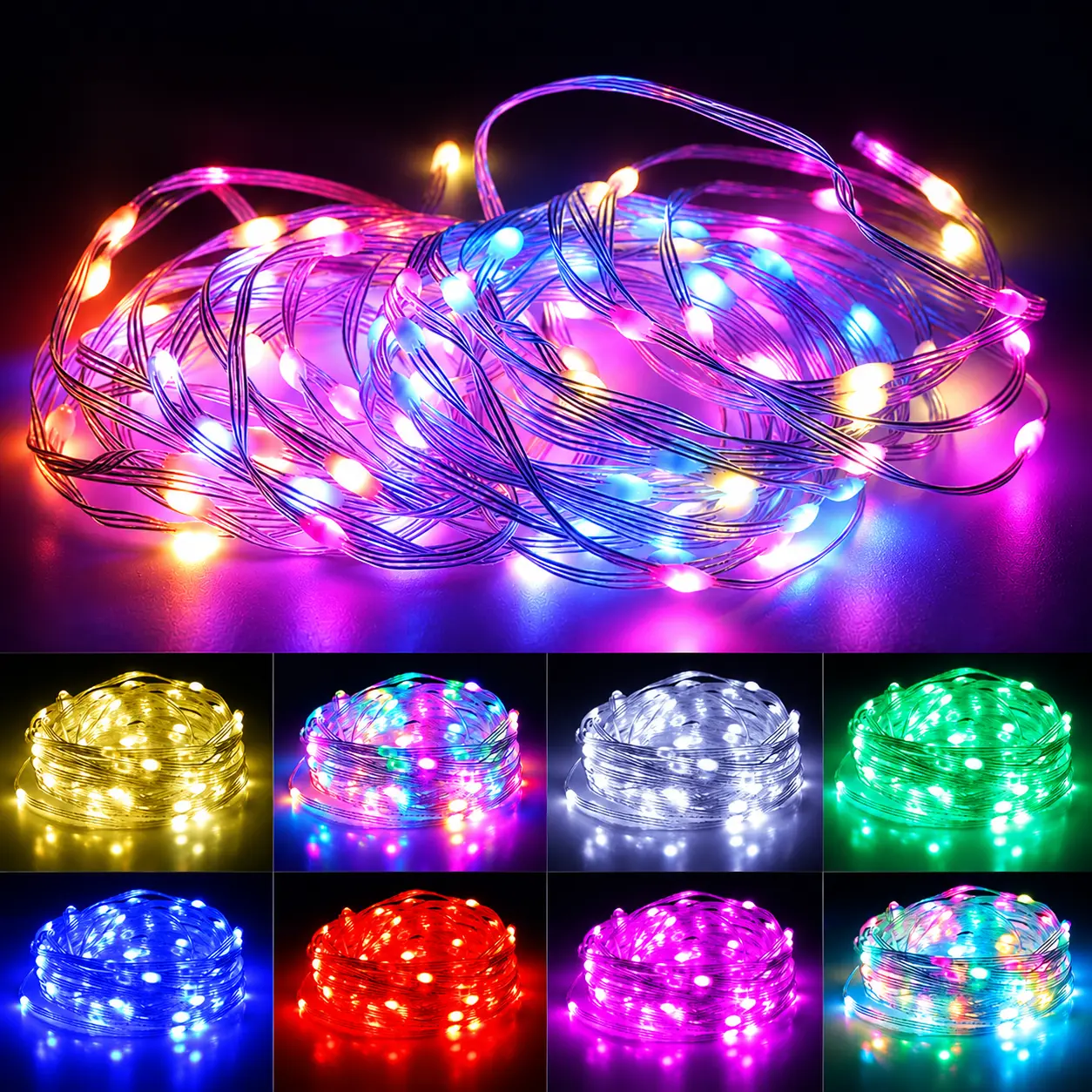 33FT 100 LED RGB Smart String Lights, App & Remote Control Fairy Lights, Music Sync Color Changing Lights for Bedroom, Party & Holiday Decor