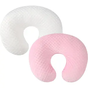 Nursing Pillow Cover Set 2 Pack Nursing Pillow Slipcovers, Ultra Soft Compatible with Boppy Pillow,Standard Pillow for Baby Boy Girl White and Pink