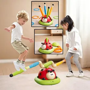 Kids' Interactive Fun Toy Set, 3-In-1 Musical Jump & Circle Toss Games, Ideal for Indoors/outdoors Playtime, Durable Design, Unisex Appeal, Sensory Bounce Trampoline