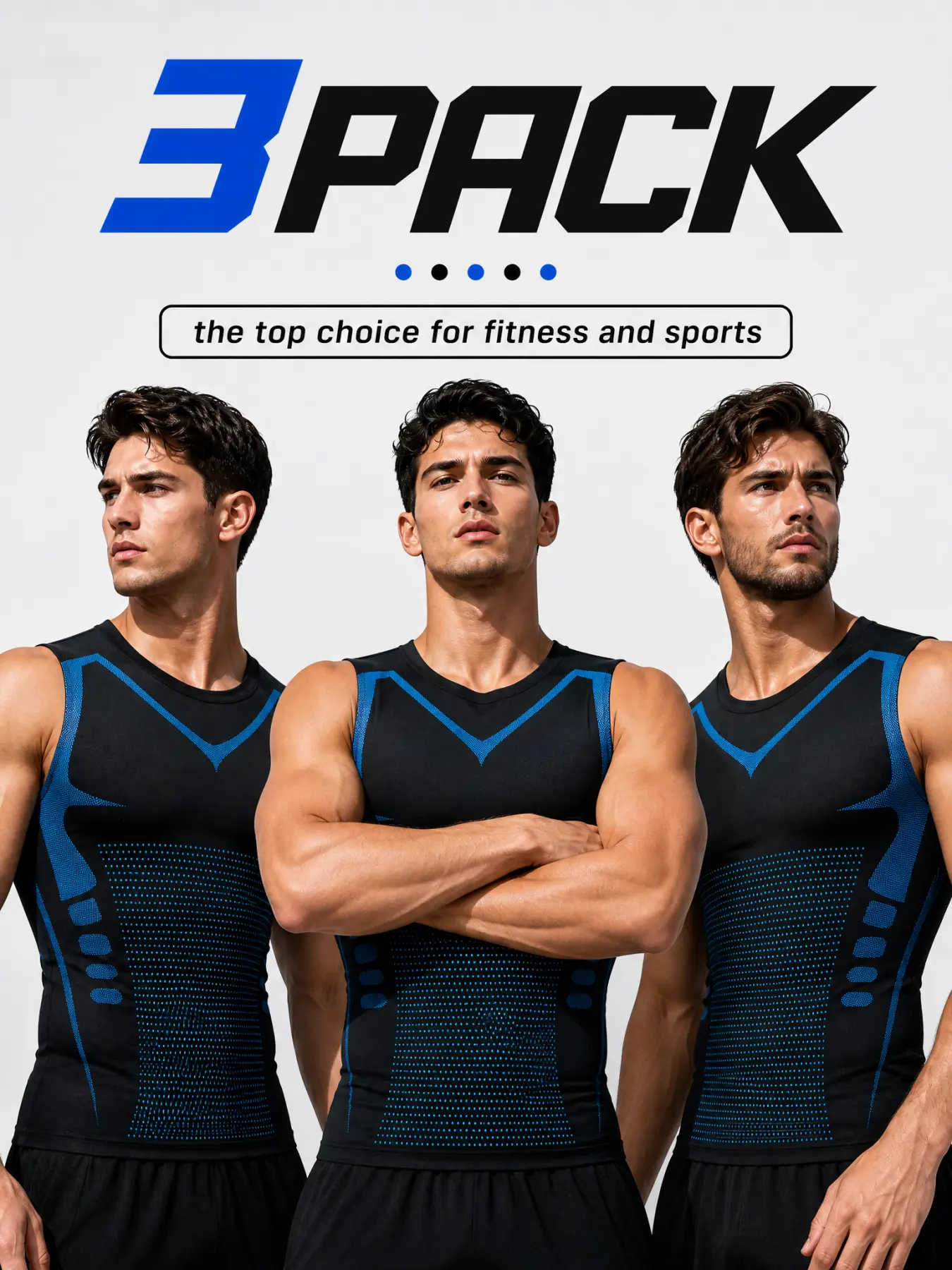 Men's 5-Pack Breathable Compression Workout Vests - 3D Sculpting Cooling Fabric Sleeveless Tank Tops, Athletic Everyday Base Layer Shirts
