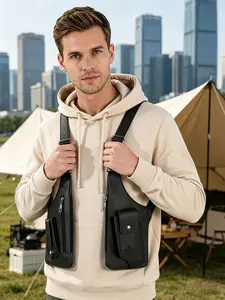 Unisex Vest Style Chest Crossbody Sling Bag, Adjustable Multi-Pocket Underarm Harness Pack, Portable Everyday Carry Holster Style Bag for Streetwear, Travel & Urban Commute, Travel Essentials