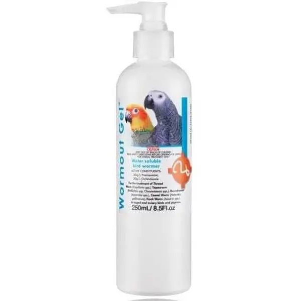 Vetafarm Worm-Out Gel, Water-Soluble Bird Healthcare Treatment for Pigeons & Aviary Birds, 100ml/250ml Sizes, Includes Crop Needle, Healthcare Accessories