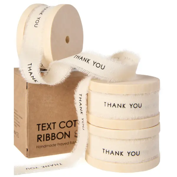 5/8 Inch x 15 Yd Printed Cotton Ribbon, 3 Rolls Frayed Fringe Gift Wrapping Ribbon for Birthday, Thank You, Holiday Crafts & Gift Decor, Vitalizart, dealsforyou, summerwins