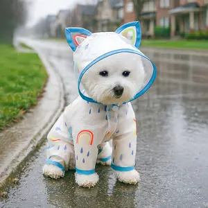 Raincoat Dog Pet All-Season Wearable Rainwear Teddy Bichon Pomeranian Chihuahua Small Dogs Puppy Clothes, Comfortable & Stylish Design