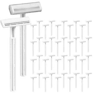 (300 Pcs) Bulk Razors Disposable With Clear Safety Cap,Disposable Razors Bulk For Men&Women,Stainless Steel Blade,Twin Blade Razor For Men,White