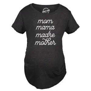 Maternity Mom Mama Madre Mother T Shirt Cute Mother's Day Different Moms Spellings Novelty Graphic Tee for Mother to Be Funny Graphic Maternity Tee Cute Pregnancy Tees With Plus Sizes Pregnant Mother's Day Black