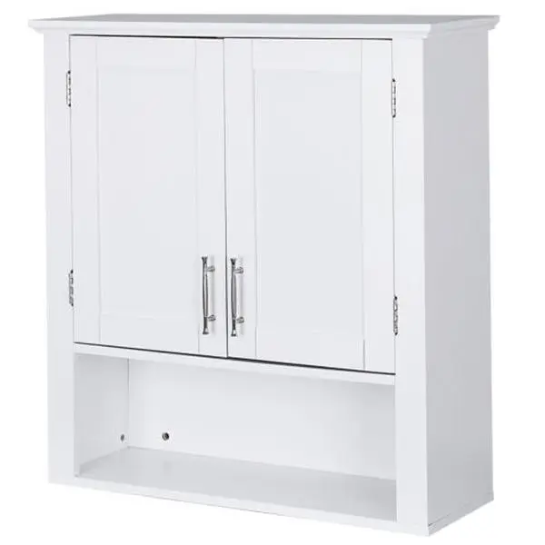 JupiterForce MDF Moistureproof Over-The-Toilet Door Storage Cabinet, Country-Style White Indoor Wall-Mounted Cupboard with Shelf, Easy Assembly for Wall Cabinets, Indoor Wall Cabinets
