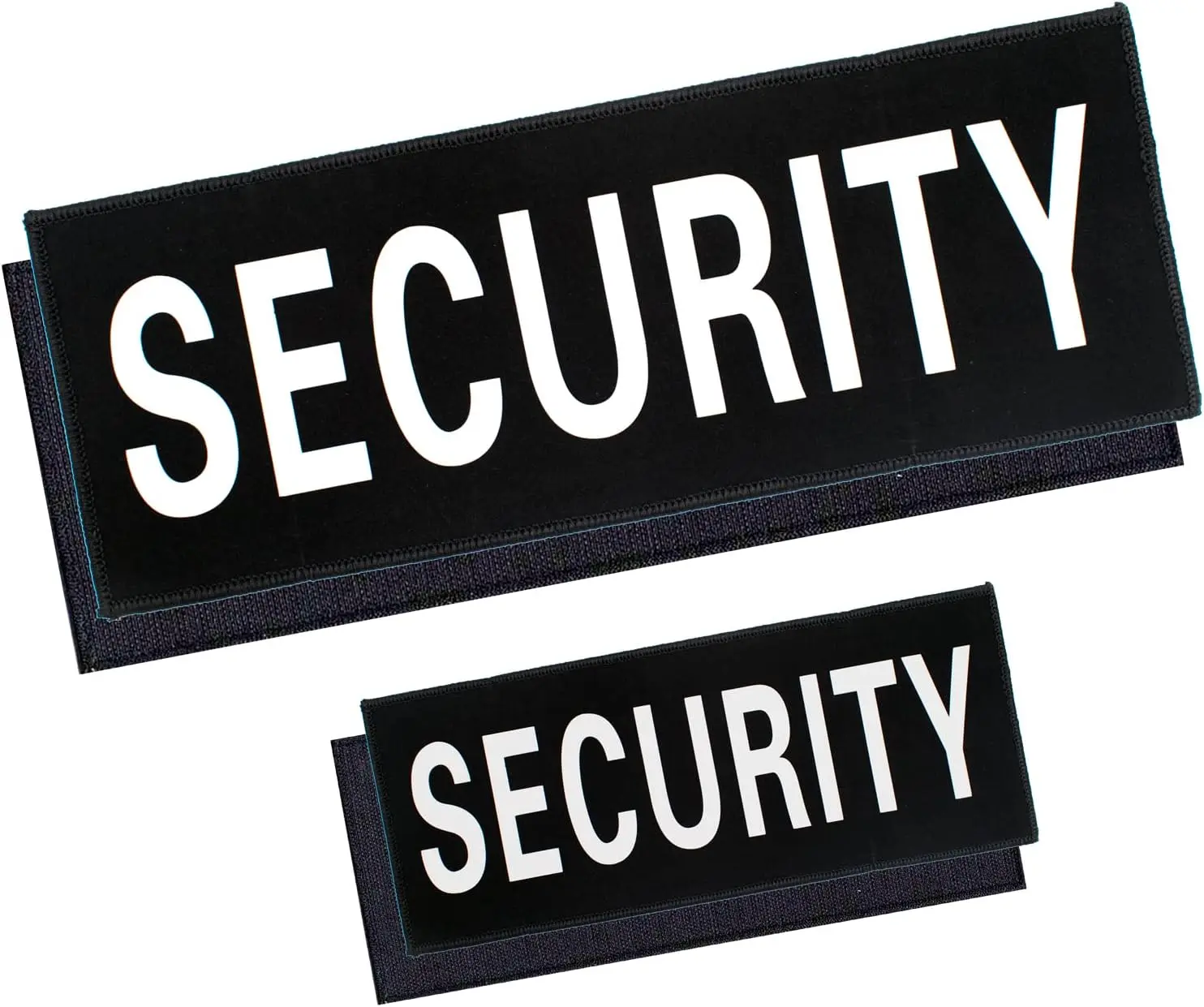 Security Hook and Loop Patch Ultra Reflective Security Patch Durable Fabric Patches for Men Vest, Jacket, Carrier, Gear, Bag, Hat, Black 2 Pack