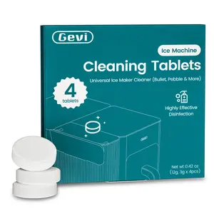 【Springtok】Gevi Ice Maker Cleaning Tablet, Organic Citric Acid Cleaner for Universal Ice Machines& Coffee Machine (4 &6 Uses, Tablet)
